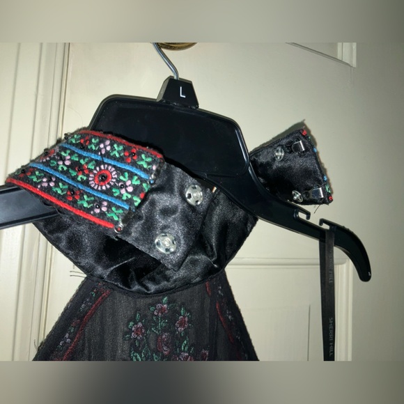 Sherri Hill 0 Beaded Embellished Two Piece Set Halter Top & Fringe Skirt Zip - Picture 5 of 8